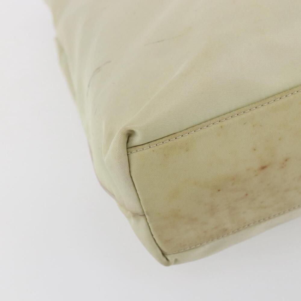 PRADA Tote Bag Nylon Ivory Gold Auth 147996 - Picture 14 of 16